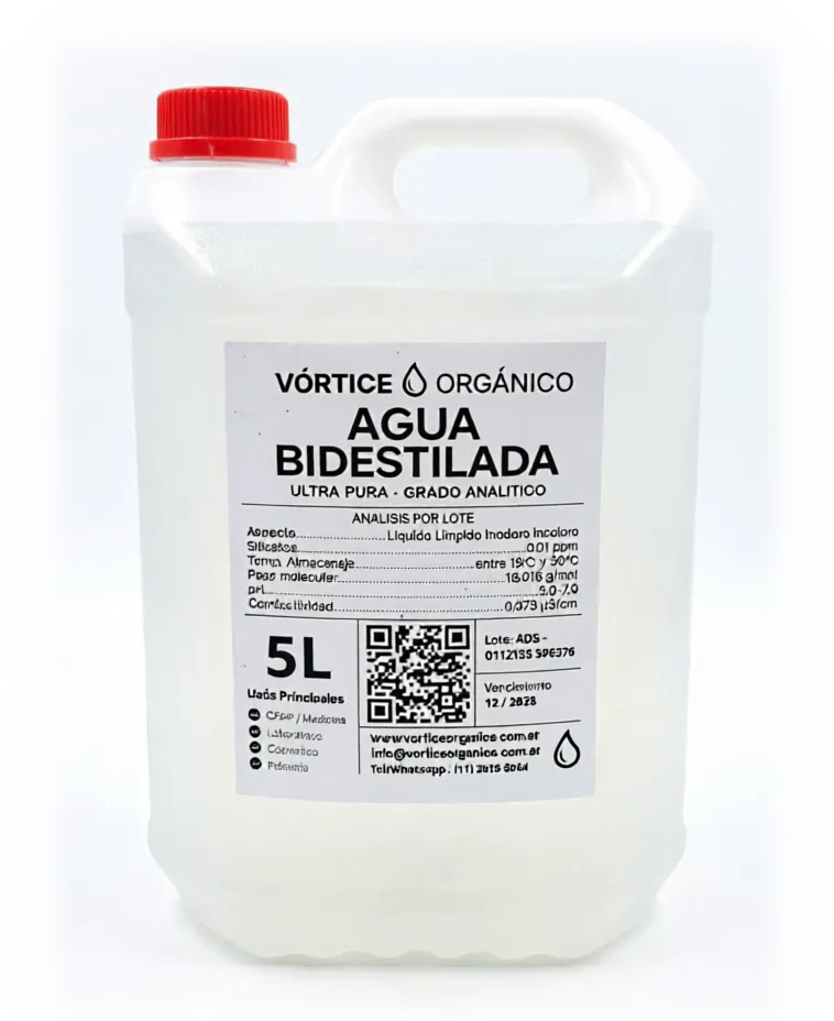 Bidón 5 litros agua destilada farmacéutica